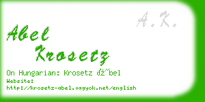 abel krosetz business card